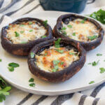 baked portobello mushrooms on plate