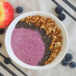 bowl of blueberry apple smoothie