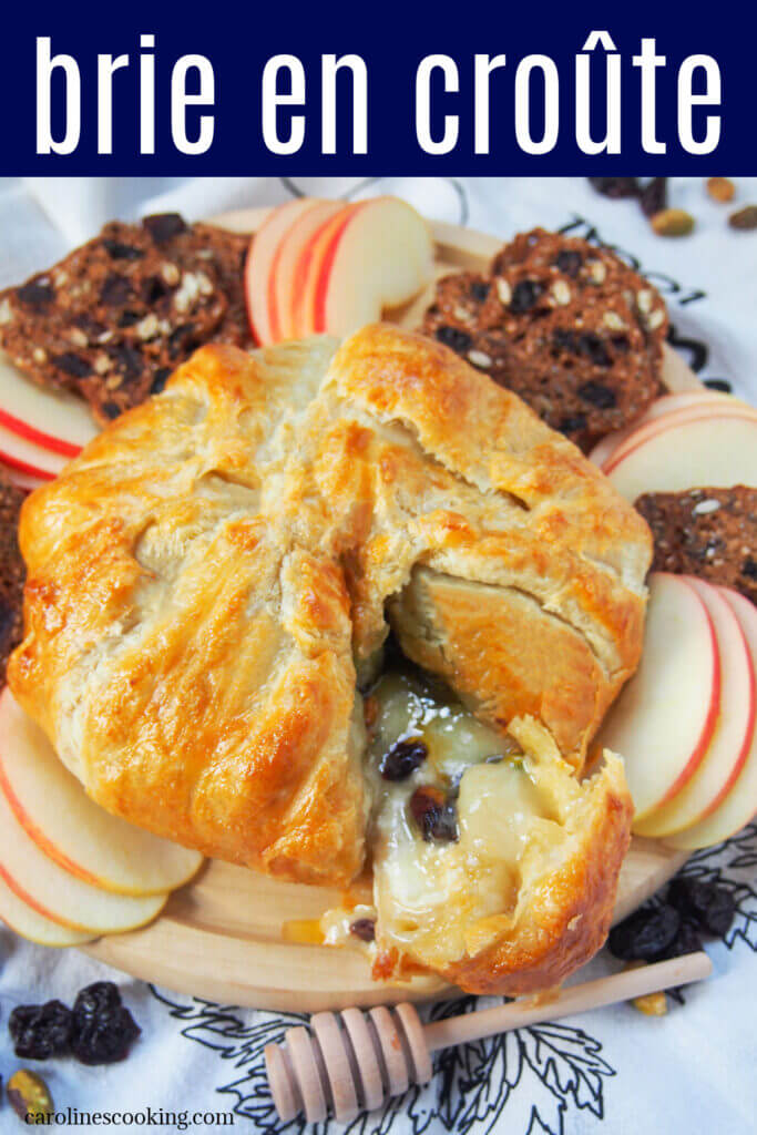 Brie en croûte is a wonderfully simple and decadently delicious appetizer or cheese board addition that is sure to please any cheese lover. It's simple to prepare, adaptable and perfectly gooey and tasty.
