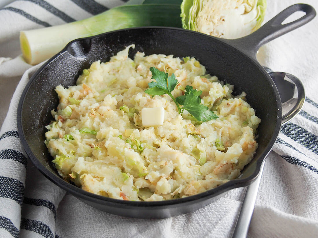 Colcannon is a simple side dish of mashed potatoes and cabbage that's just as good with leftovers as it is made fresh. Comforting, easy and great alongside so many dishes. colcannon Irish potatoes and cabbage