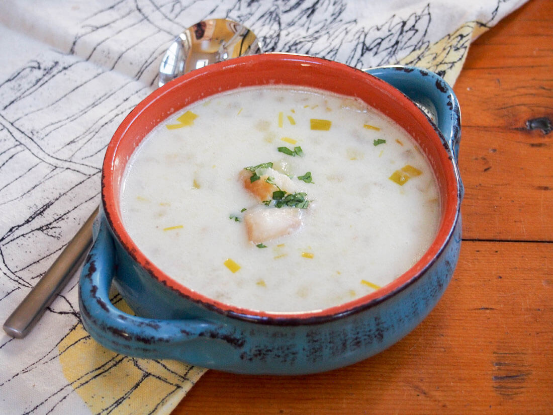 Cullen skink might sound a weird name, but you'll soon set that aside when you start eating this hearty Scottish smoked haddock chowder. Just a few humble ingredients become comfort food in a bowl. bowl of cullen skink - Scottish smoked haddock chowder